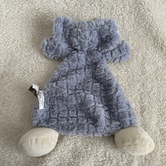 Demdaco Nat & Jules Gray Elephant Lovey Security Blanket Plush Rattle 12" Soft - Picture 3 of 5